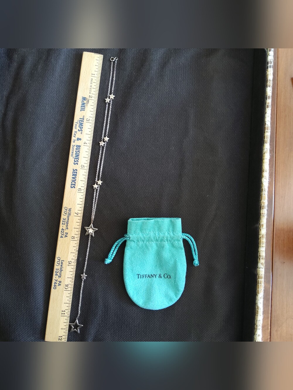 T & Co. Star Link Lariat Necklace with Tiffany Pouch - NOT Original Clasp